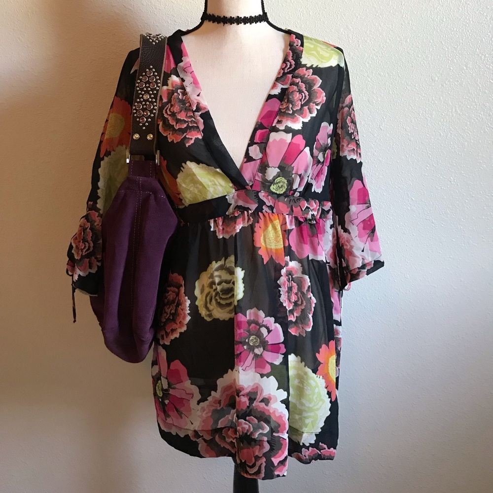 Floral CAbi Sheer Tunic